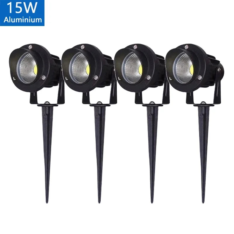 LED Waterproof Outdoor Garden Lawn Lights Spike Bulb 5W/10W/15W Tuinverlichting 220V 110V 12V - Adjustable Solar Powered Garden