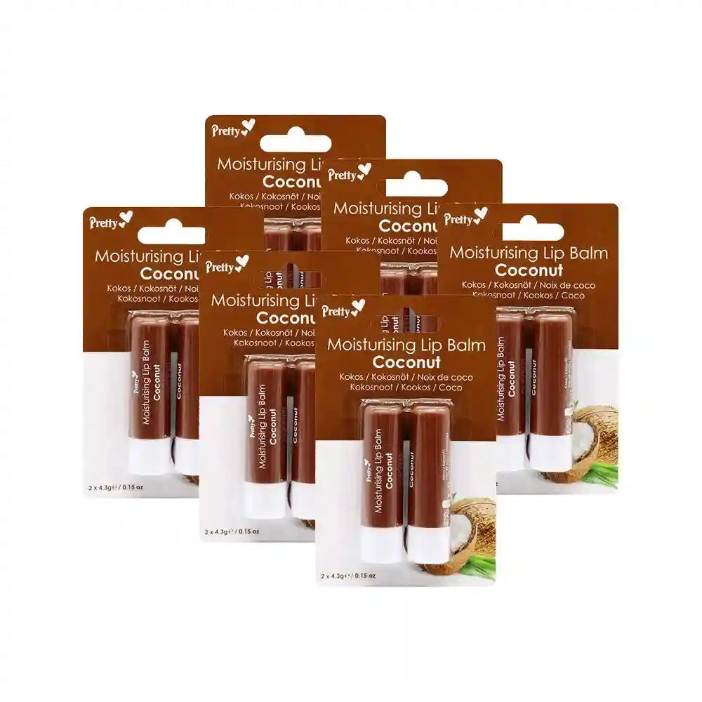 Moisturizing Lip Balm 6 Pack – Coconut Hydrating Lip Care by Tidesmit Lip Care 6 pcs UNITED KINGDOM Tidesmit