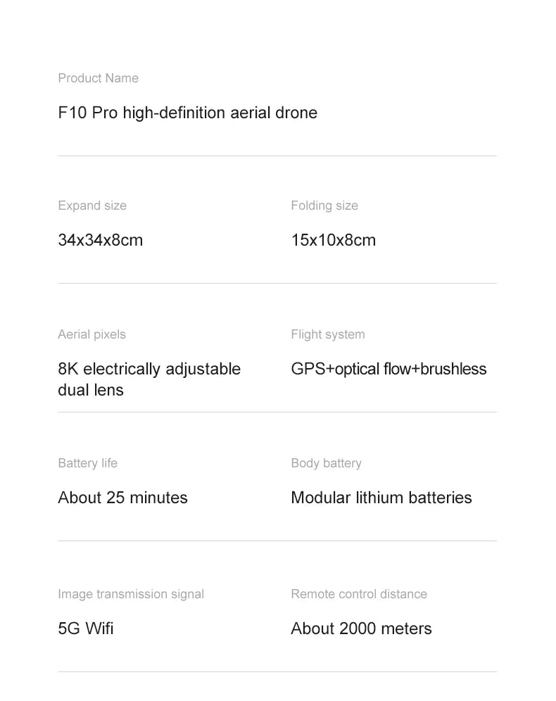 F10 GPS Camera Drone with 8K Dual Lens - Foldable Brushless Design Tidesmit
