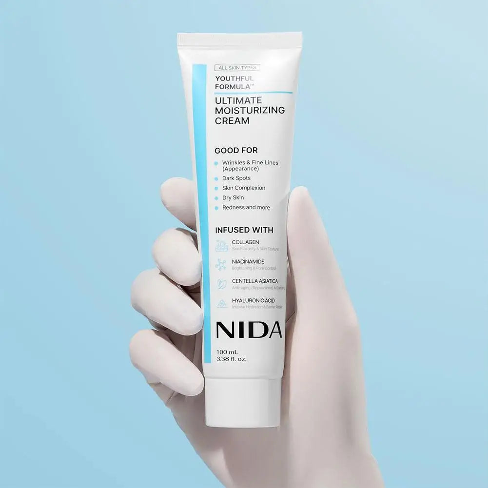 NIDA 100mL Face Moisturizer With Collagen Niacinamide For Brightening Skin Appearance Daily Nourishing Cream For All Skin 1PCS