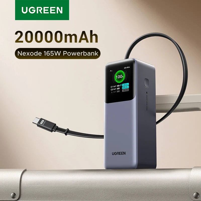 Portable Power Bank 165W 20000mAh PD3.0 Fast Charger for Laptops Tidesmit
