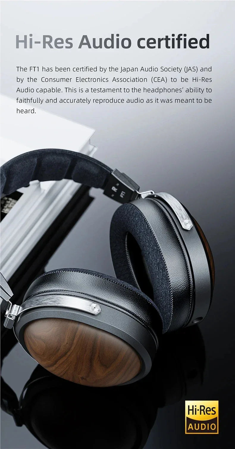 FiiO FT1 Closed-Back Wired Headphones Nanowood Fiber - Tidesmit Tidesmit