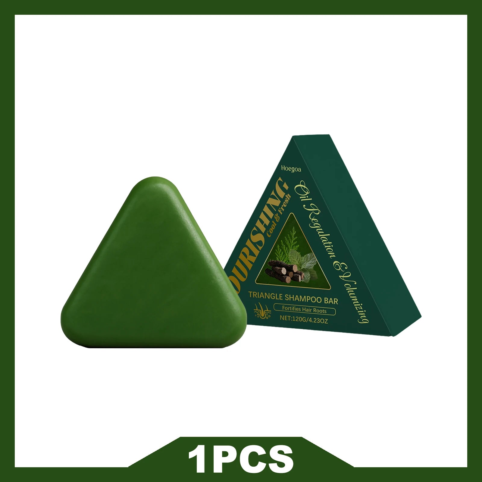 HOEGOA Triangle Herbal Nourishing Shampoo Bar Clean Scalp Reduce Loss Strengthen Hair Control Water-oil Balance Repair Damaged