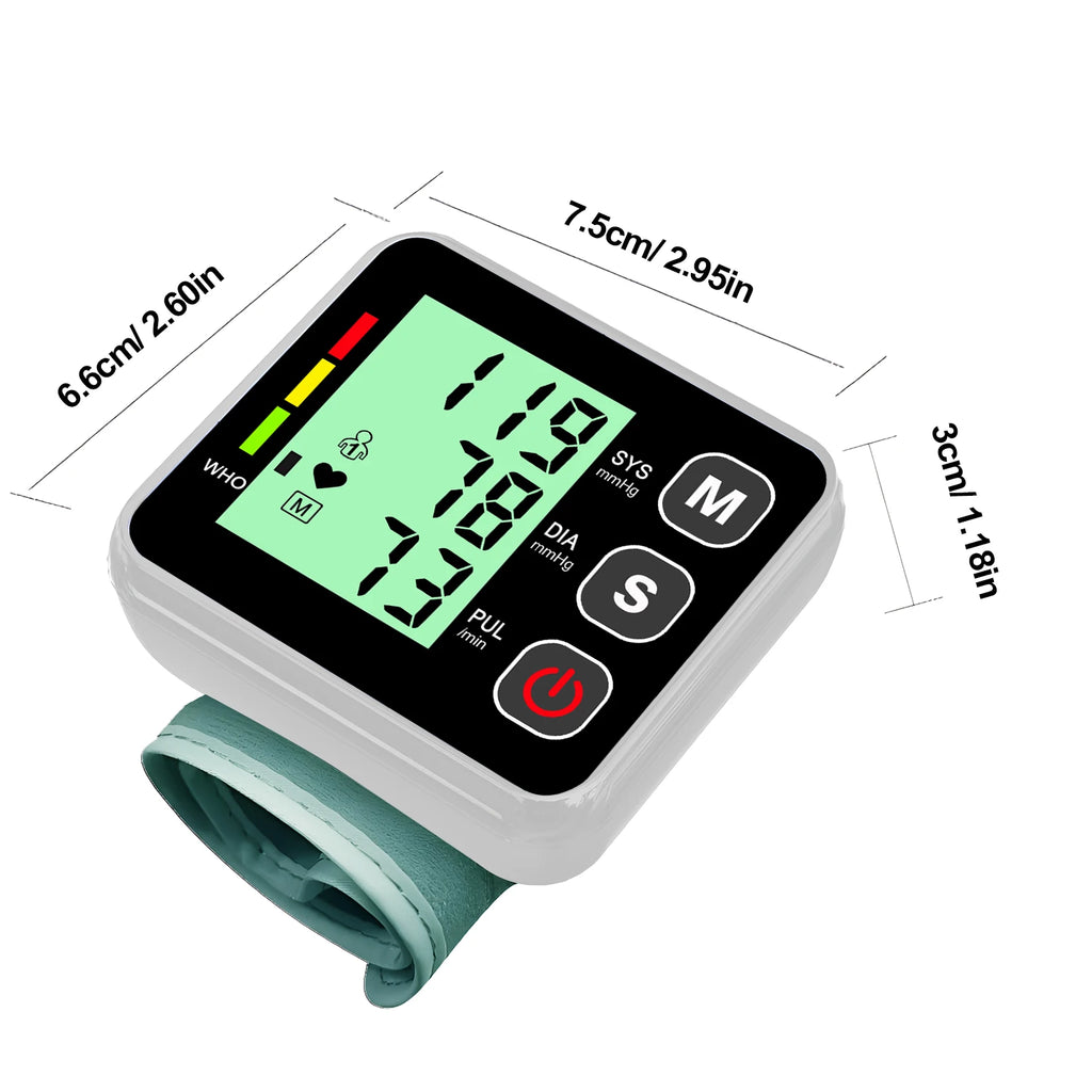 Portable Sphygmomanometer Medical Digital Wrist Blood Pressure Monitor Pulse Heart Rate Monitor Tonometer тонометр
