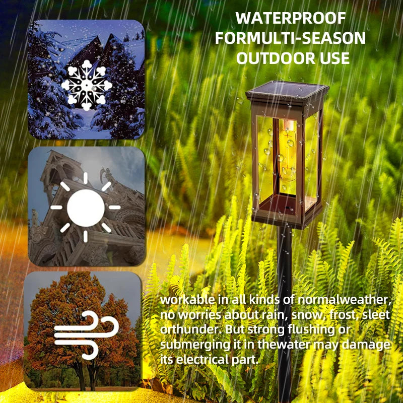 Solar Pathway Lights Outdoor Waterproof Warm LED Solar Garden Lights All-Weather Solar Powered Walkway Lights Yard Patio Decor