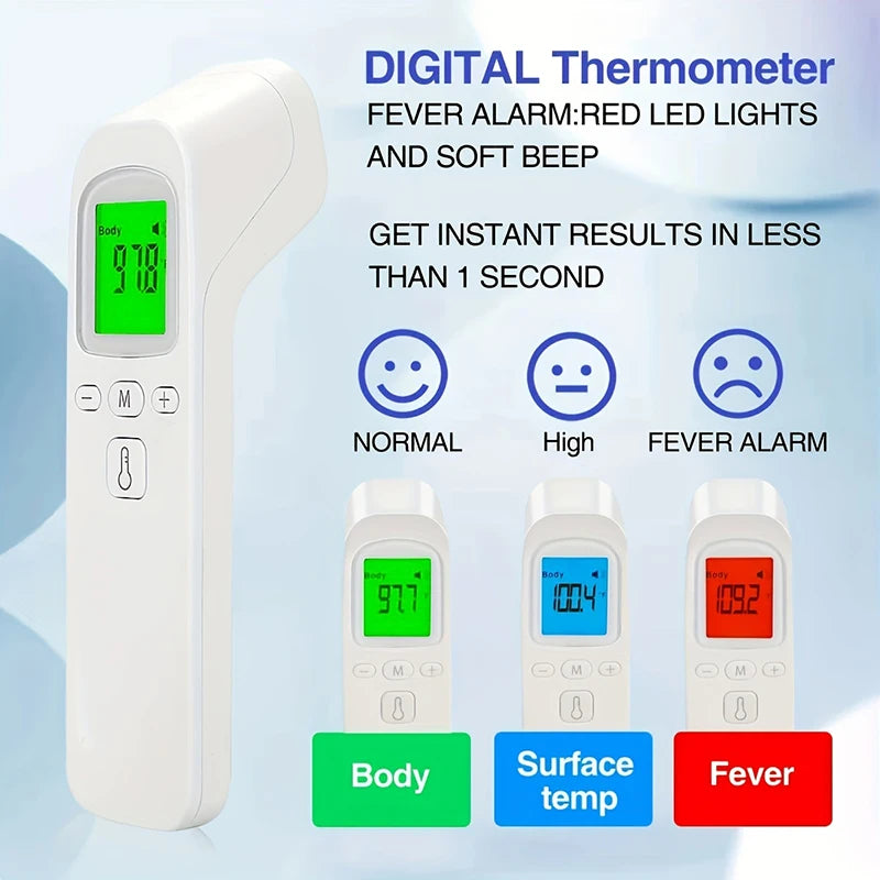 Finger Pulse Oximeter Infrared Fever Thermometer Digital LCD Infant Adult Non-contact Laser Body Temperature Ear Thermometer