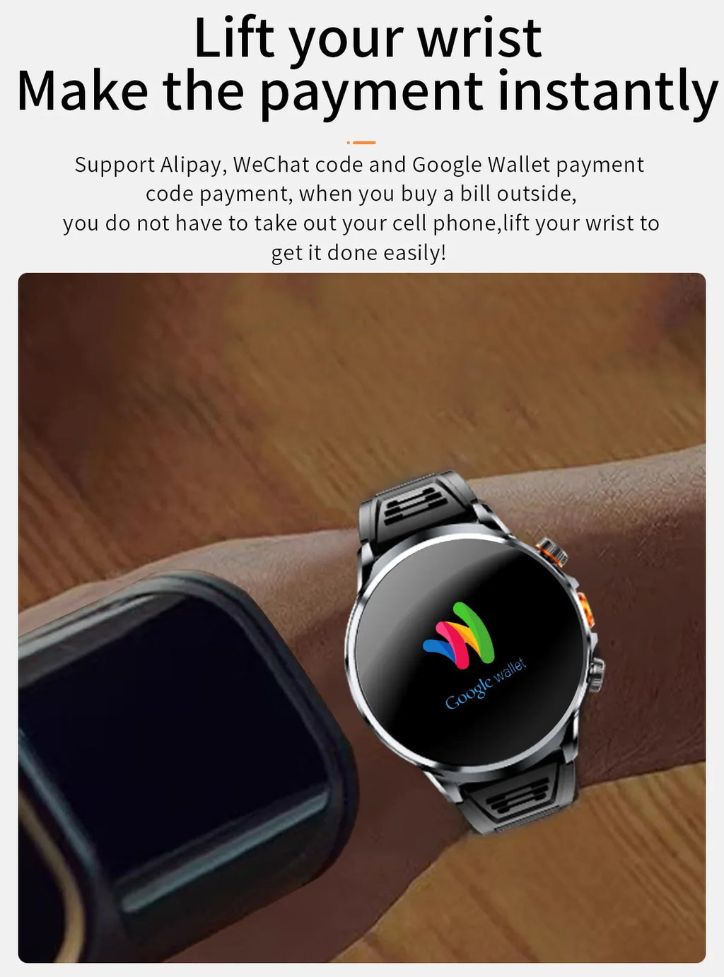 Smart Watch With 1.95 inch IPS 1100mah Battery 128GB ROM 500W Camera GPS WIFI Heart Rate APP Download Smartwatch Android 9.0