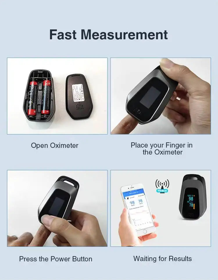 JYHealth Bluetooth APP Control Wireless Portable Oxygen Saturation SPO2 PR Oximetro De Dedo Finger Pulsioximetro pulse Oximeter