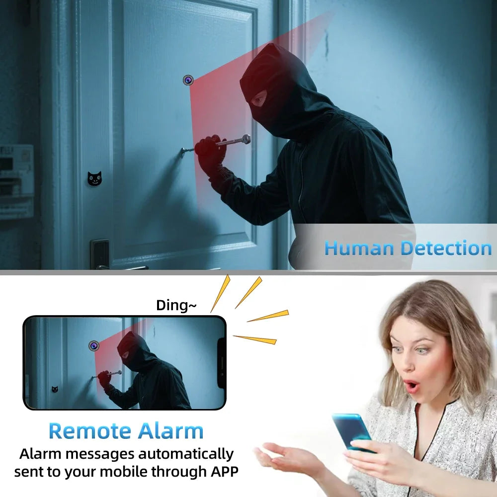 TUYA HD Door Peephole Viewer 2.4G/5G WiFi Security Camera 170° Wide-angle Human Detection Two-Way Audio Video-eye Cat-eye Cam