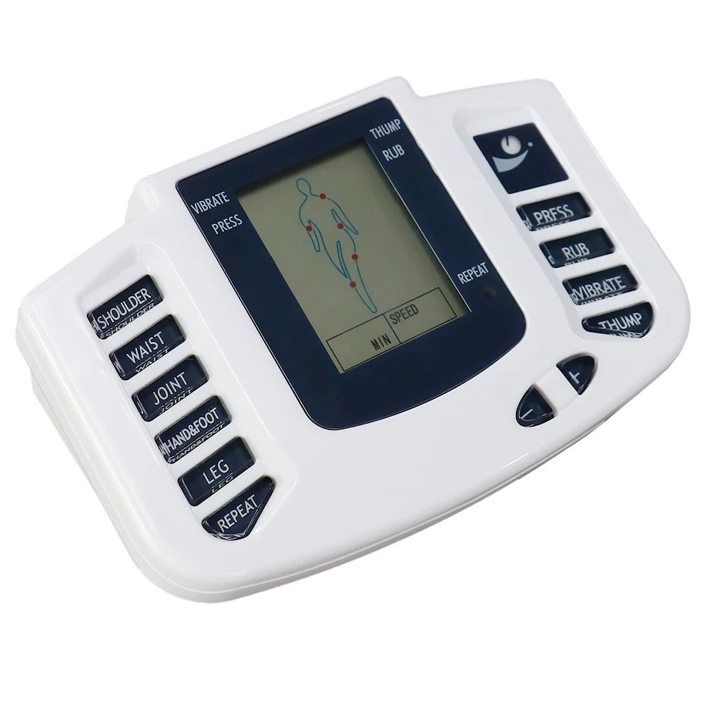 TENS Muscle Stimulator 16-Pad System with 10 Intensity Levels Massage Cushion Tidesmit