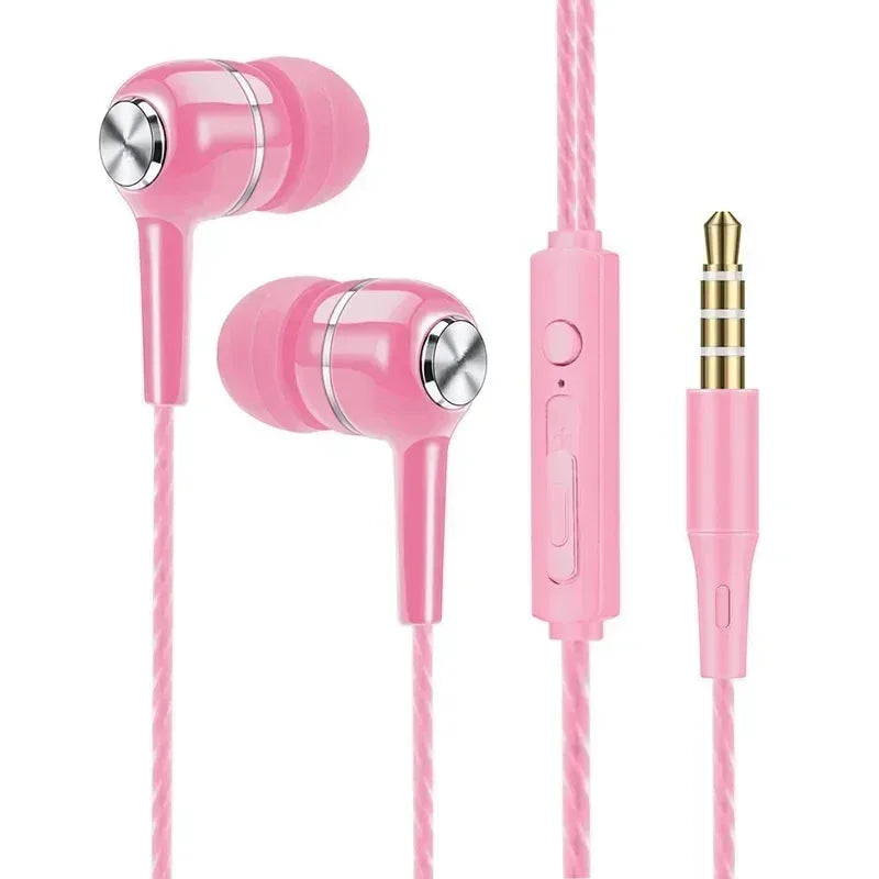 Wired Earphones with Microphone: HiFi Stereo Bass by Tidesmit Pink Tidesmit