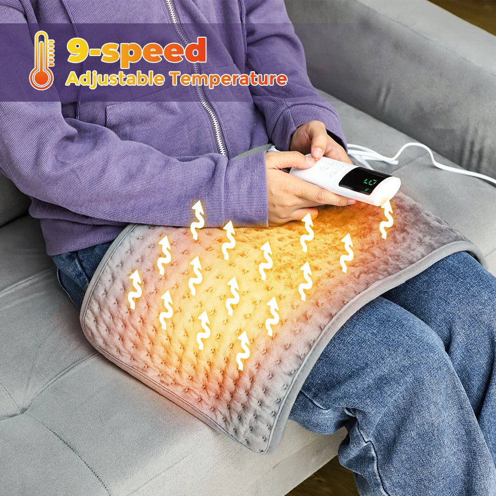 Electric Heating Pad for Pain Relief 60x30cm - Washable Wellness Tool Relaxation Treatment Tidesmit