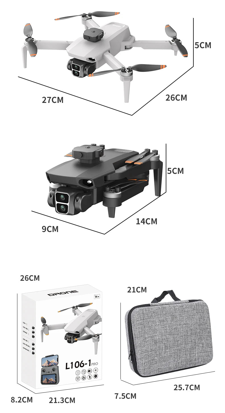4K GPS Camera Drone with Obstacle Avoidance and EIS - L106-1 Tidesmit