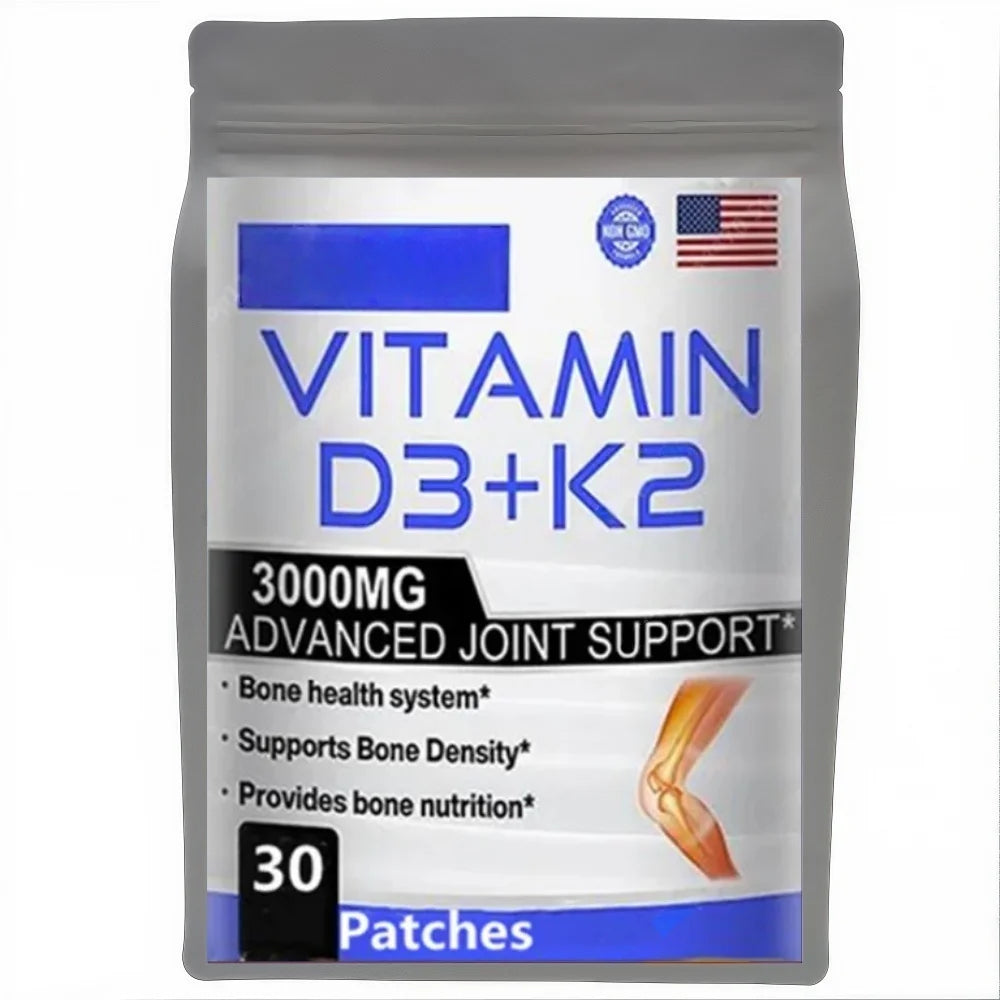 Tidesmit Vitamin D3+K2 patch for bone density, calcium absorption, and cardiovascular health support.