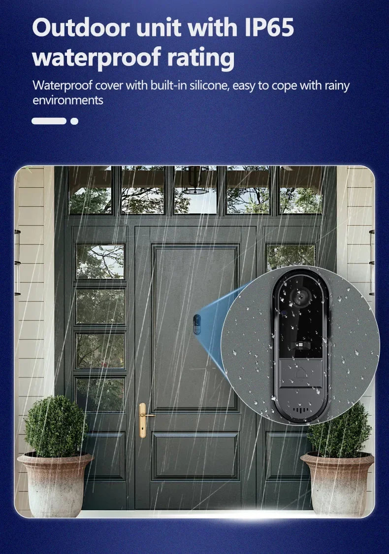 Waterproof Smart 2.4G Wireless Doorbells Video Intercom Camera Inteligente Night Vision 4.3inch Screen For Security Home