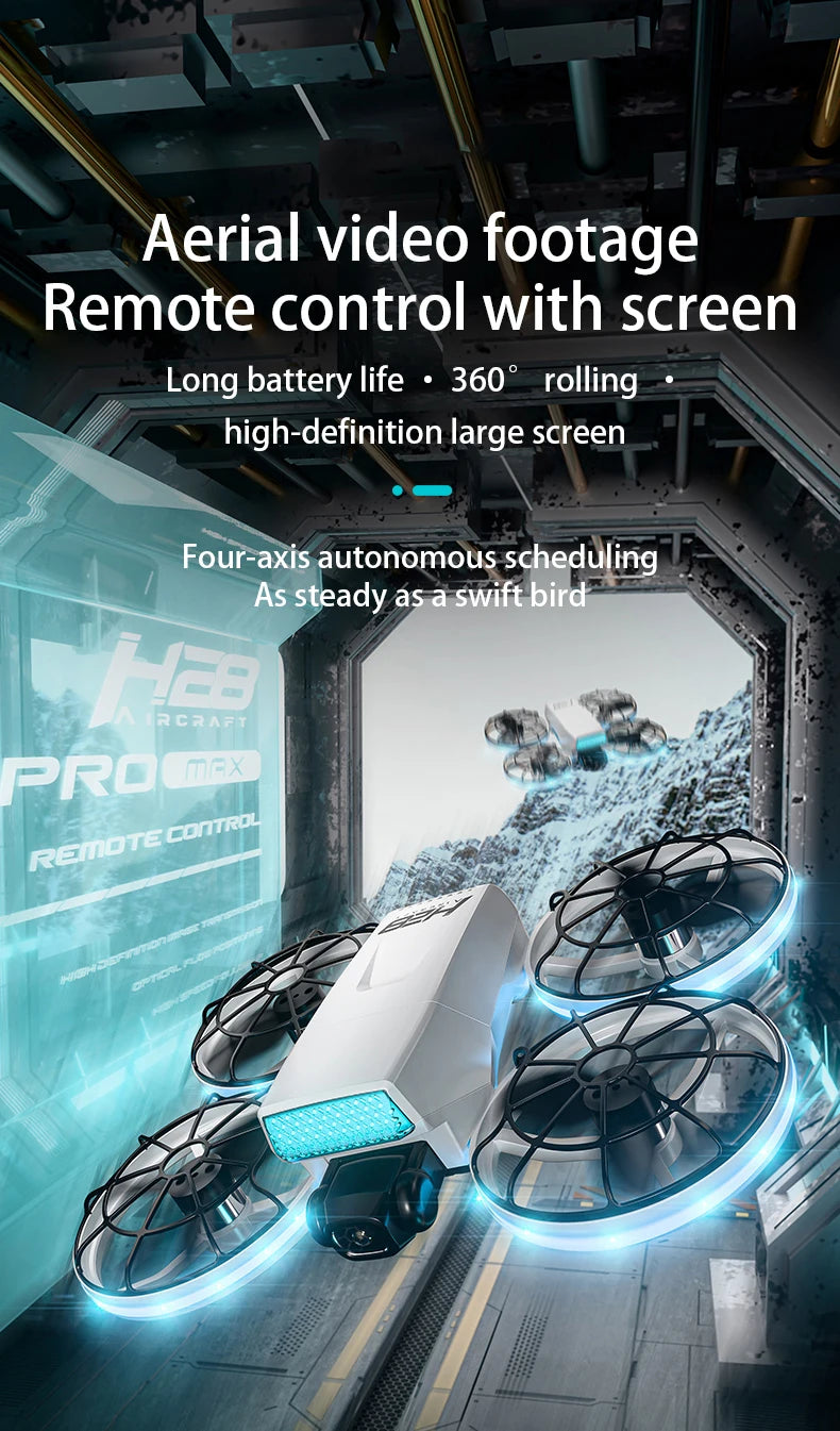 4K Camera Drone with Display Remote - Foldable GPS Obstacle Avoidance Tidesmit