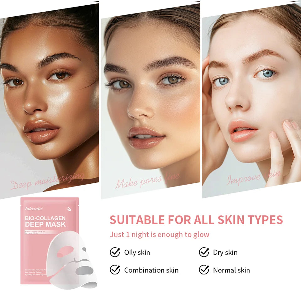 Bio-Collagen Deep Face Mask Shrink Pores Deep Hydrating Overnight Mask Moisturizing Refreshing Brightening Face Skin Care