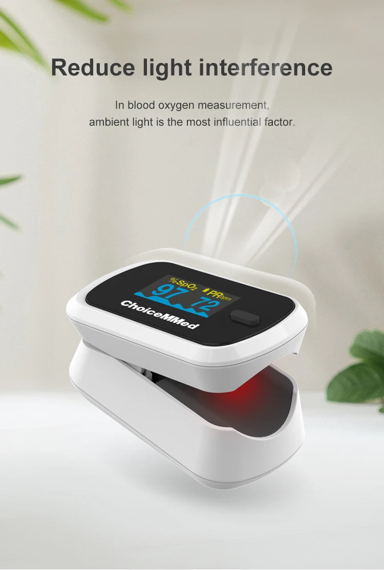 ChoiceMMed Medical Finger Pulse Oximeter Blood Oxygen Saturation Meter Heart Rate Monitor Child Pulse Oxiometer OLED Oximetro