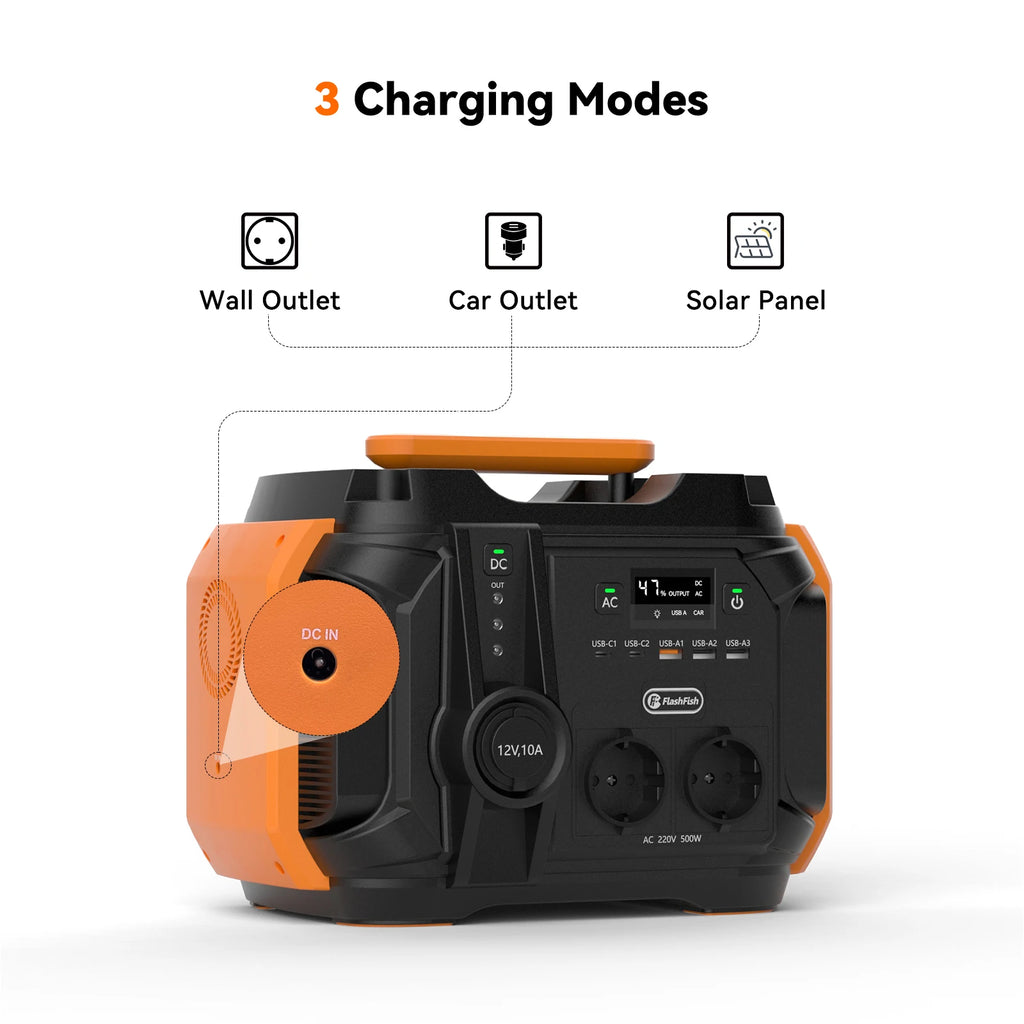Portable Power Station 540Wh with 100W Solar Panel Kit | Tidesmit Tidesmit