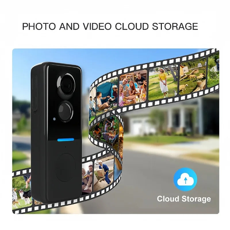 Tuya Outdoor Wireless Doorbell Solar Rain Cover Waterproof WiFi Door Bell Camera Motion Detection Two-way Audio Video Intercom