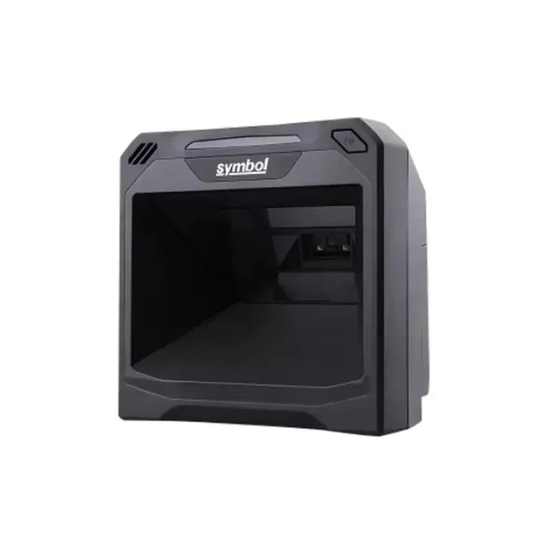 Front view gray 2D barcode laser scanner with symbol logo on top panel