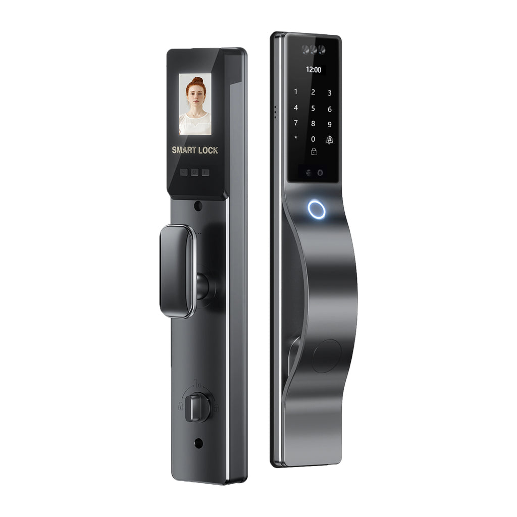 Hot 3D Face Recognition China Automatic Outdoor Security Camera Wishome Wifi Front Entry Smart Door Lock Set