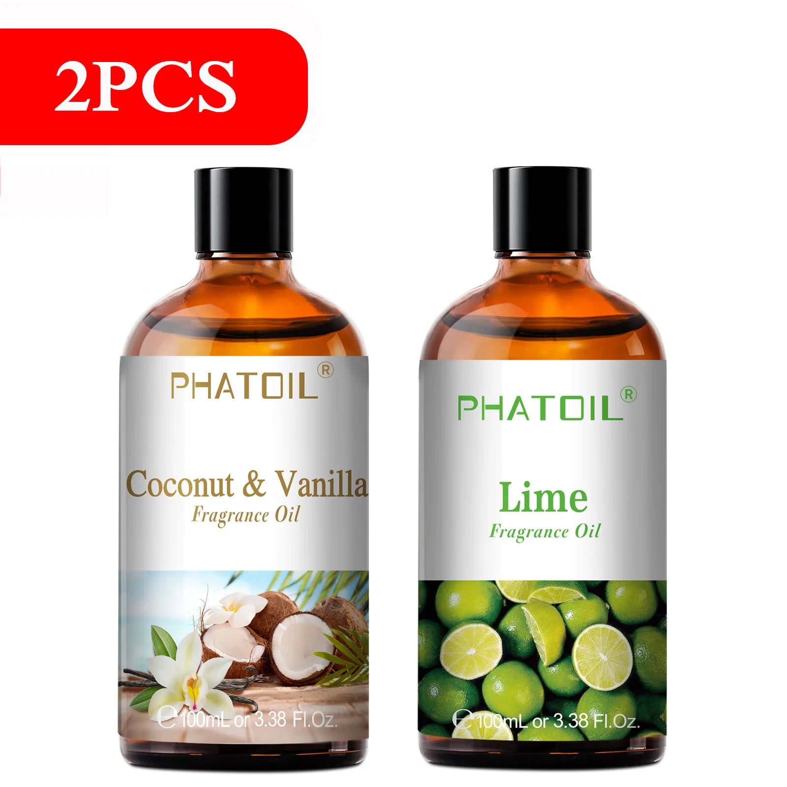 PHATOIL 100ml Fragrance Oil Cherry Coconut & Vanilla Mango Watermelon Strawberry Aromatherapy Oils For Diffuser Candle Making