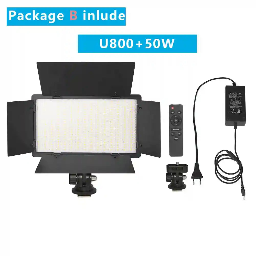 LED Video Light with Tripod Stand - Dimmable Bi-Color Studio Kit NA-U800-LOC Tidesmit