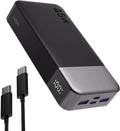 20000mAh Portable Charger - 45W USB-C Fast Charging Power Bank Black 20000mah Tidesmit