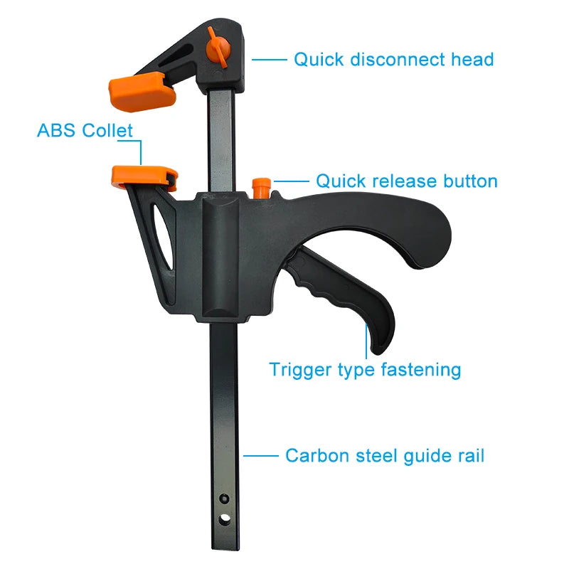 2pc 4 Inch Woodworking F-clip Nylon Quick Woodworking Clip Wooden Board Clip Metal Fixing Clip Tool Clip