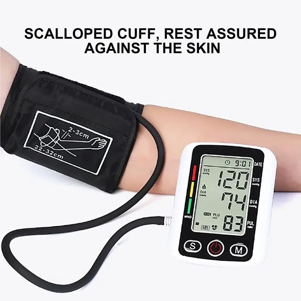 Blood Pressure Monitor Heart rate Meter Large Cuff Sphygmomanometer Health Care Portable Tonometer Digital LCD arm tensiometers