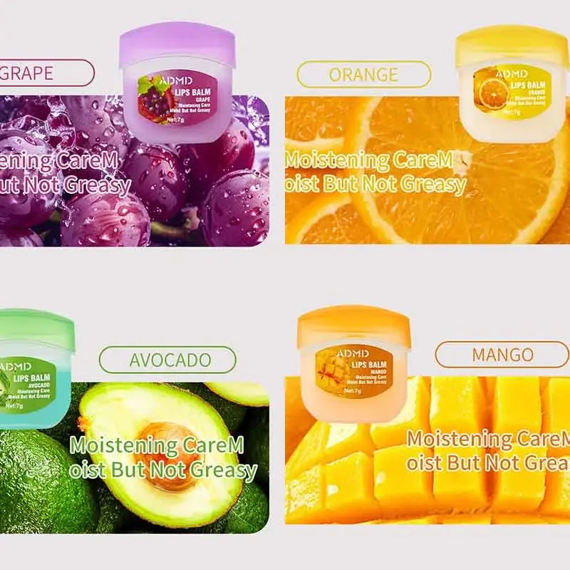 Moisturizing Lip Balm Set: 8pc Fruit Lip Treatment by Tidesmit Lip Care Tidesmit