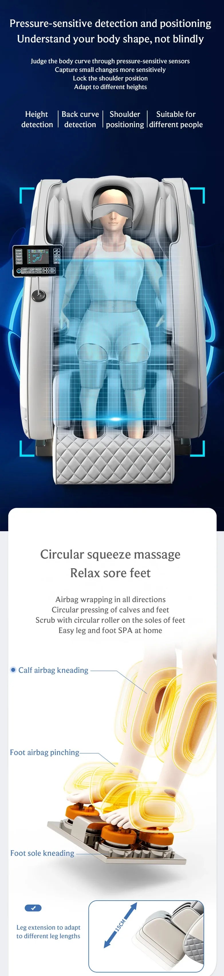 4D Zero Gravity Full Body Shiatsu Massage Chair with Heat Therapy Massage Chairs Tidesmit