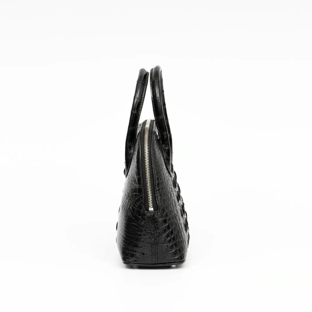 2024 Large Crocodile Leather Women's Bag Fashion Bowling Lady Handbag Genuine Leather Shuolder Crossbody Bag Travel Shell Bag 45