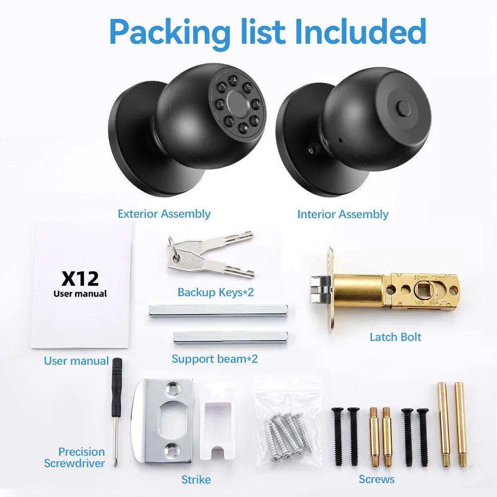 Tuya Smart Bluetooth Fingerprint Lock Smart Life Control Passcode Unlock Electronic Digit Home Intelligent Security System