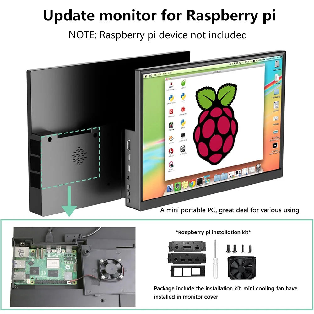 14 inch Monitor for Raspberry Pi 5 4 3 Touchscreen 1920x1200 16:10 Display HDMI USB Interface for Computer Program Monitors