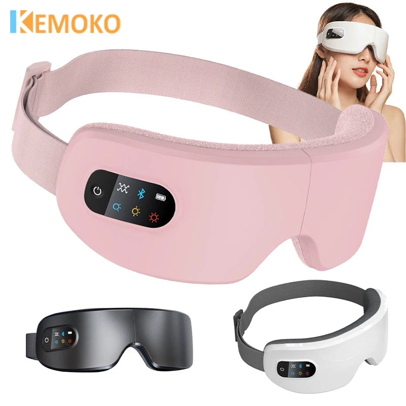 4D Eye Massager with Heat and Bluetooth - Portable Wellness Tool Relaxation Treatment Tidesmit