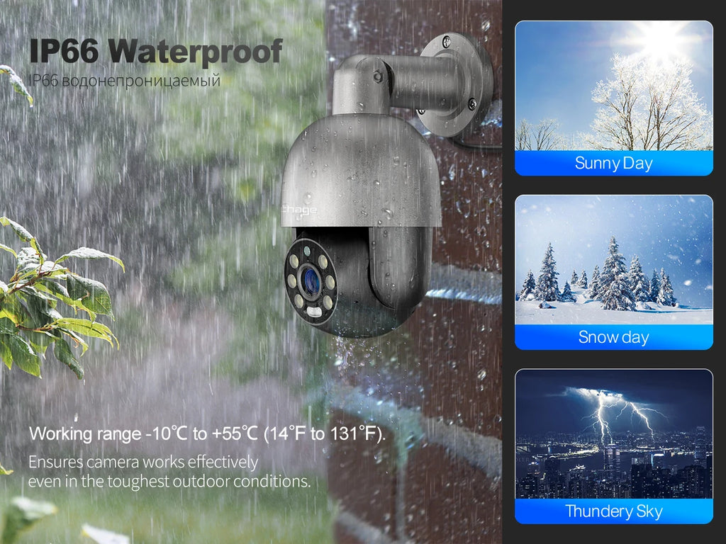 Techage 8MP 5MP 4MP PTZ Security POE IP Camera Dome Video Camera 4K Outdoor Ai Human Detected Two Way Audio Camera XMEye TF Card