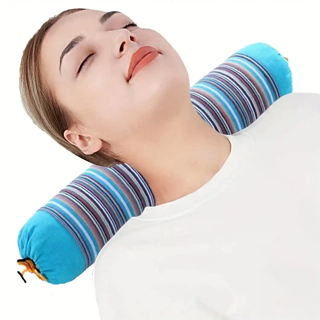 Buckwheat Husk Cervical Pillow for Neck Pain Relief - Ergonomic Support Massage Roller Tidesmit