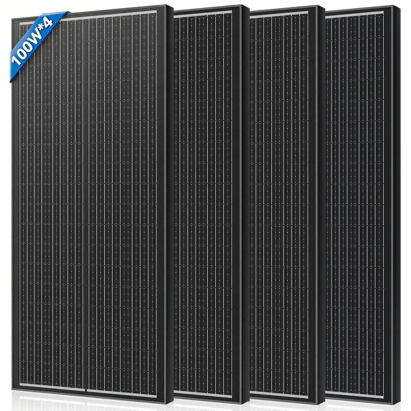 Rvpozwer 400W/200W/100W N-Type 18BB Solar Panel 25% High Efficiency Mono Solar Module Portable Waterproof Ideal for RV Marine Yacht Caravan Camping Off Grid Power Supply