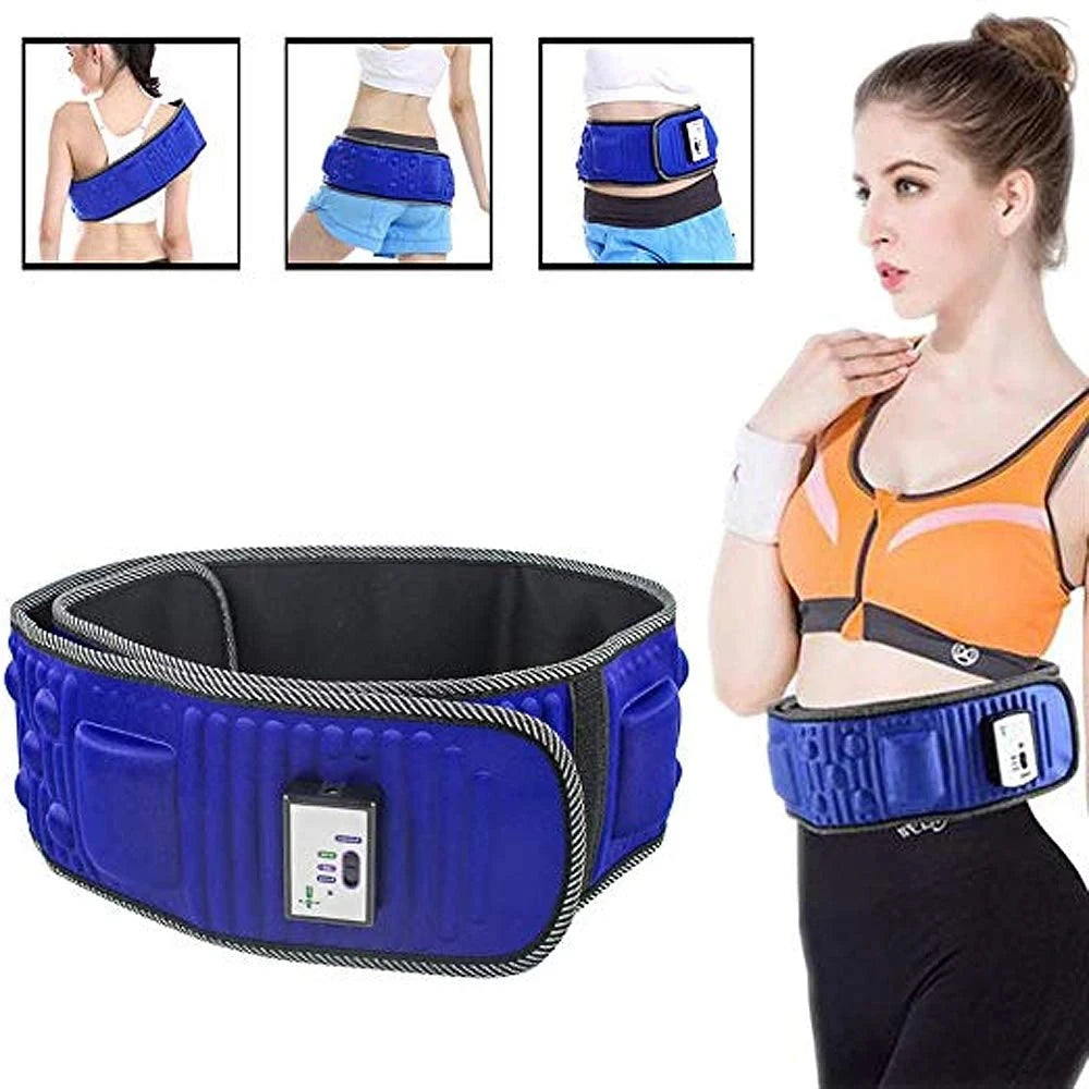Vibration Abdominal Massage Belt for Waist Slimming - Tidesmit EU Plug Relaxation Treatment Blue Tidesmit