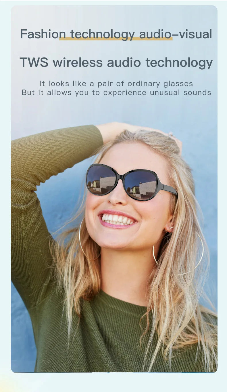 Smart Bluetooth Sunglasses with Spatial Audio and UV Protection Tidesmit
