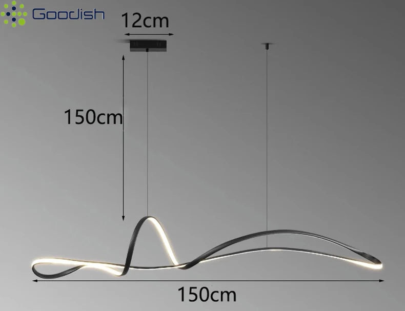 Modern 150cm LED Ring Light - Adjustable Dimmable Pendant for Creators Tidesmit