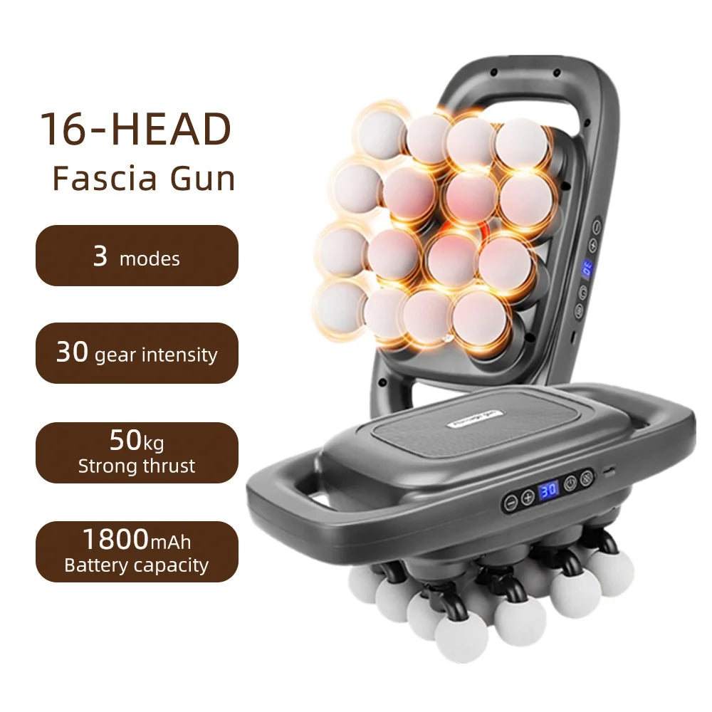 Deep Tissue Massage Gun - 16-Head Portable Electric Massager Body Shaping Massage Equipment Tidesmit