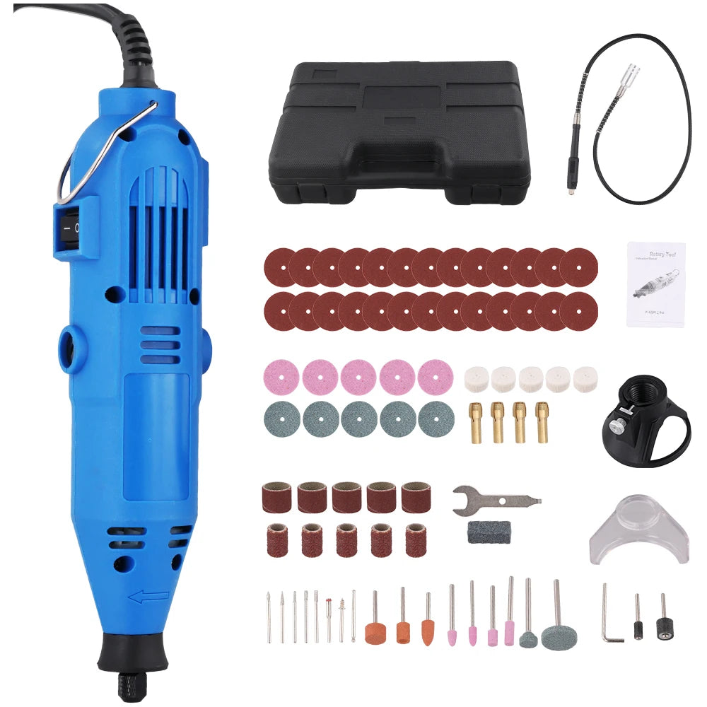 Podofo 80PCS Engraver Electric Drill Dremel Mini Drill DIY Drill Grinder 135W Power Tool 32000RPM Electric Mini Drill Grinder Engraver Polisher with Rotary Tools Set Kit For Dremel