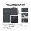 SucceBuy  Interlocking Deck Tiles Plastic Waterproof Outdoor Flooring All Weather Use Patio Floor for Porch Poolside Dark Grey