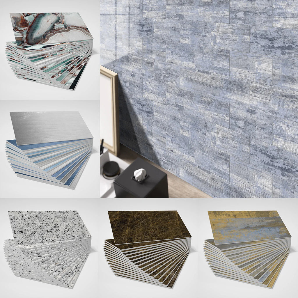 Self Adhesive Foam Ceramic Tile Stickers Bathroom Kitchen Waterproof Anti Fouling Thickened Wall Decoration Marble Decals