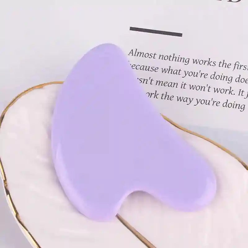 Gua Sha Facial Massage Tool - Natural Beeswax Eye Massager Eye Massage Instrument purple-A Tidesmit