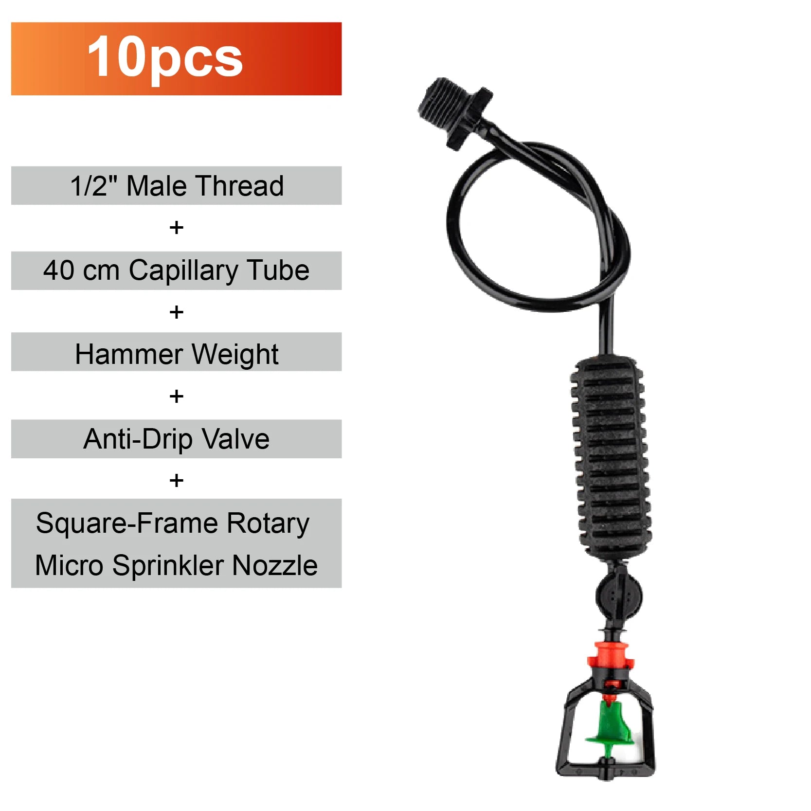 360 Degree Rotating Irrigation Sprinkler Misting Nozzle Hanging Spray Greenhouse Cooling Dust Suppression System