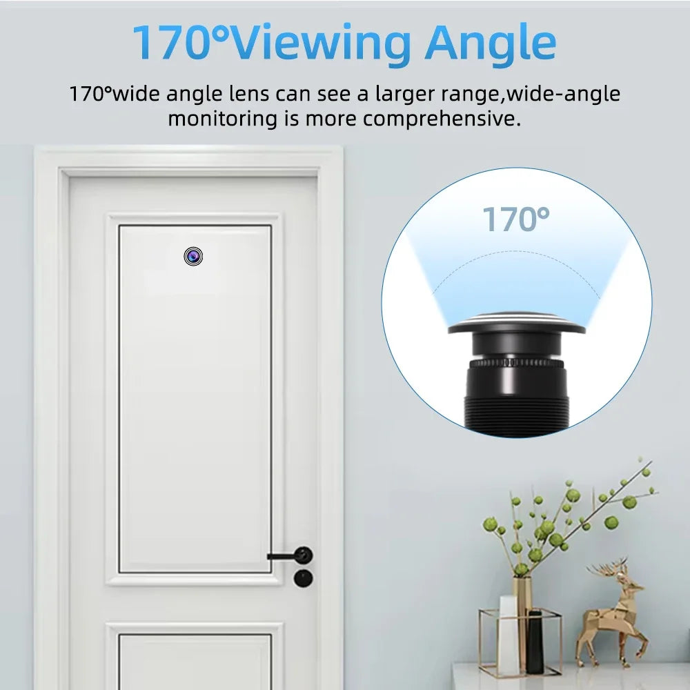 TUYA HD Door Peephole Viewer 2.4G/5G WiFi Security Camera 170° Wide-angle Human Detection Two-Way Audio Video-eye Cat-eye Cam